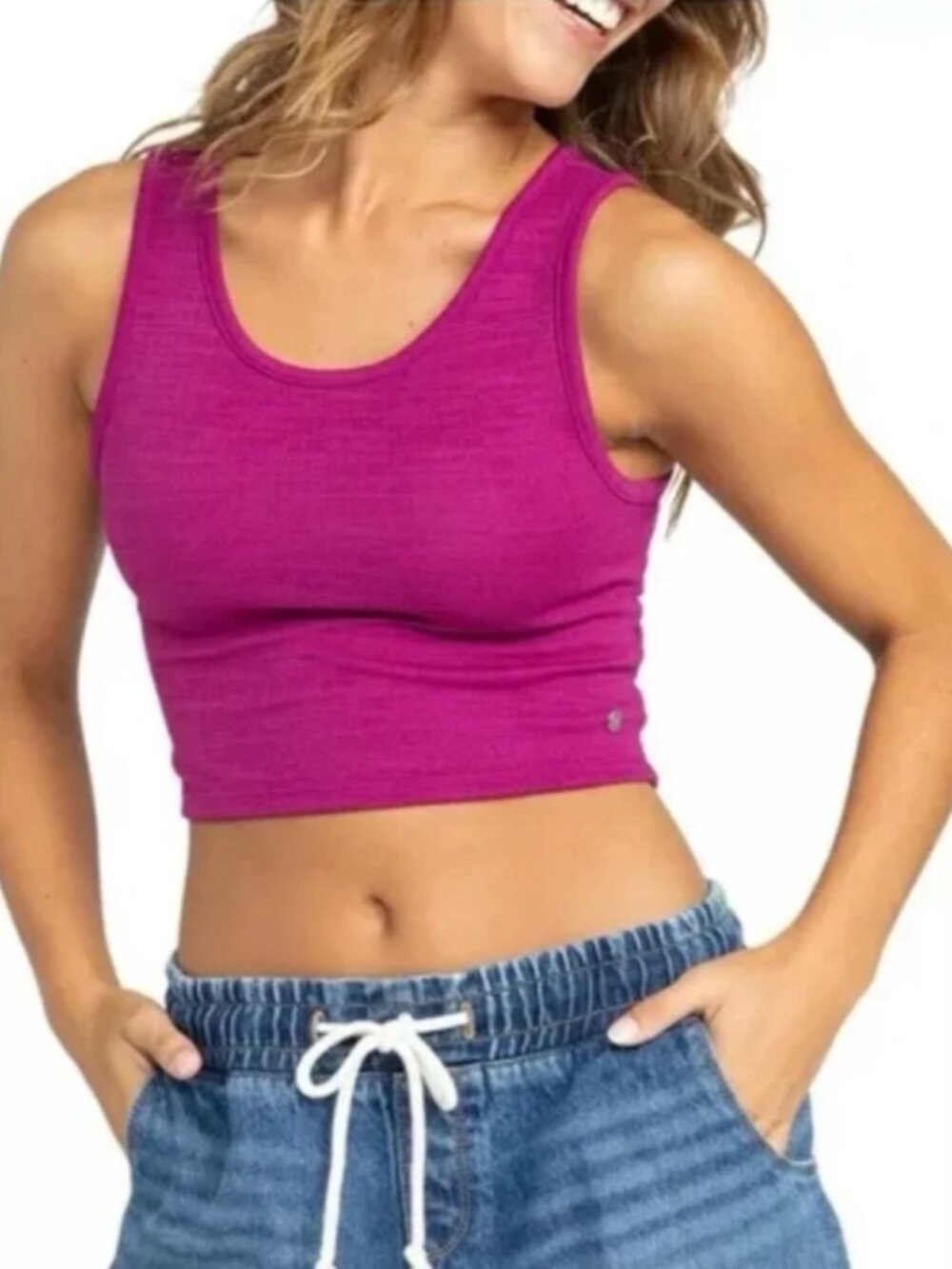 Roxy Women's Good Keepsake Crop Top in Wild Aster size S NWT